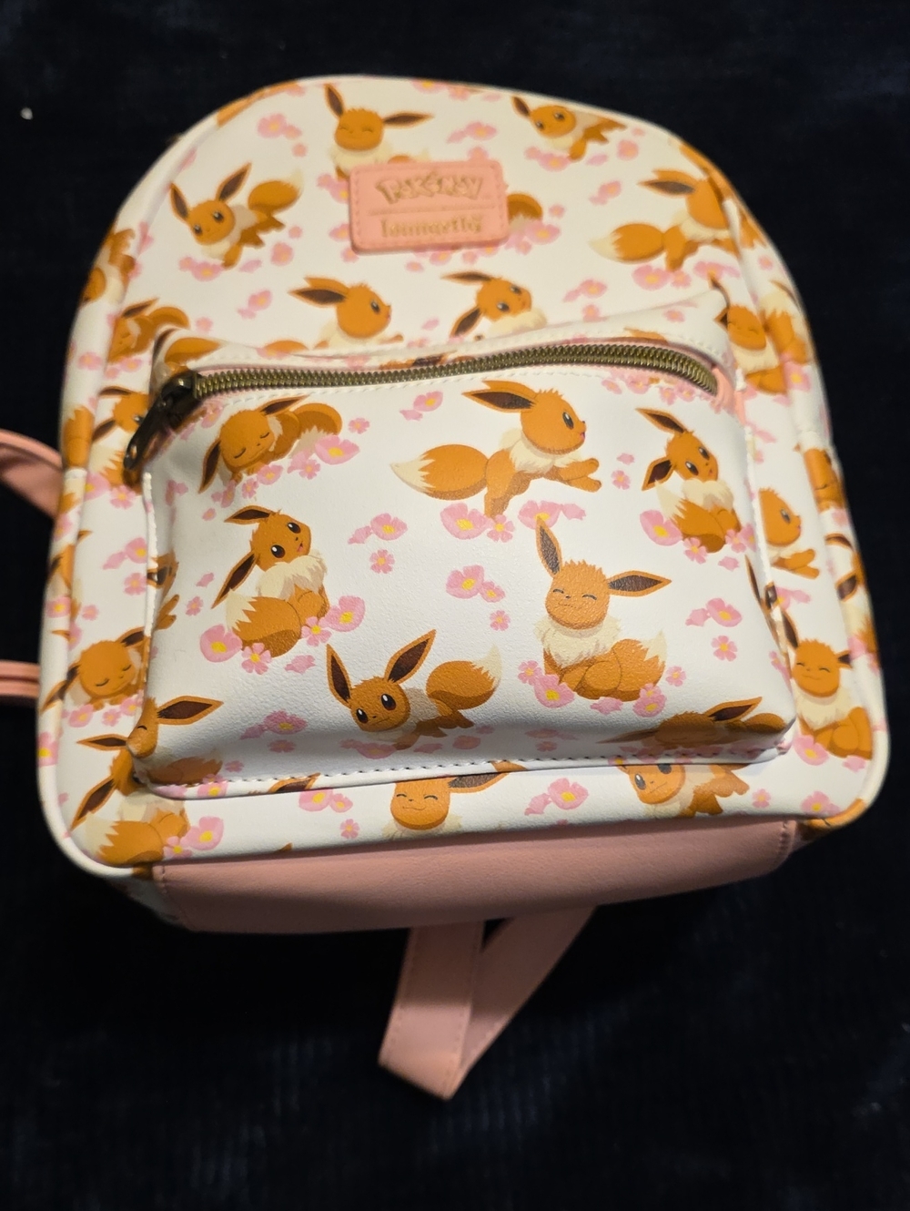 Loungefly White Pink Eevee Pattern Mini Backpack